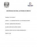 UNIDAD: 1 “LA ADMINISTRACIÓN Y LAS ORGANIZACIONES”
