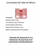 “Sentido de pertenencia a la institución de alumnos de 6° cuatrimestre del Bachillerato”