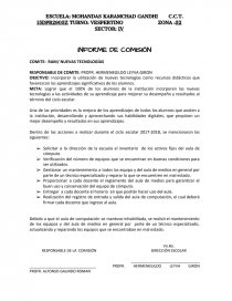 INFORME DE COMISIÓN COMITE: RAM/ NUEVAS TECNOLOGÍAS. Página 1