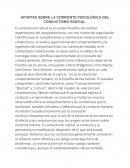 APORTES SOBRE LA CORRIENTE PSICOLÓGICA DEL CONDUCTISMO RADICAL.