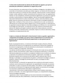 ¿Cómo están transformando los sistemas de información los negocios y por qué son esenciales para administrar y administrar un negocio hoy en día?. Página 1