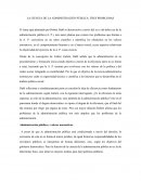 LA CIENCIA DE LA ADMINISTRACIÓN PÚBLICA: TRES PROBLEMAS