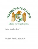 MATERIA: POLITICA EDUCATIVA