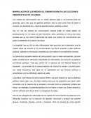 MANIPULACIÓN DE LOS MEDIOS DE COMUNICACIÓN EN LAS ELECCIONES DEMOCRATICAS DE COLOMBIA