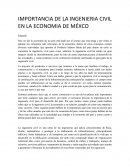 IMPORTANCIA DE LA INGENIERIA CIVIL EN LA ECONOMIA DE MÉXCO
