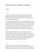 NUEVAS TECNOLOGIAS DE LA INFORMACION Y COMUNICACION