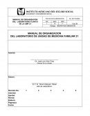 MANUAL DE ORGANIZACION DEL LABORATORIO DE UNIDAD DE MEDICINA FAMILIAR 21