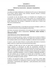 PROPUESTA DE TESIS POLITICO - IDEOLOGICA Y PROGRAMÁTICA. Página 1