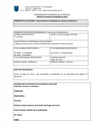 Proyecto de solidaridad. Página 1