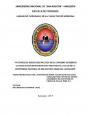 FACTORES DE RIESGO QUE INFLUYEN EN EL CONSUMO DE BEBIDAS ALCOHÓLICAS EN ESTUDIANTES DE CIENCIAS DE LA SALUD DE LA UNIVERSIDAD NACIONAL DE SAN ANTONIO ABAD DEL CUSCO-2009