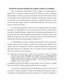 Beneficios que trajo el papa a Colombia