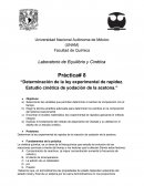 Determinación de la ley experimental de rapidez. Estudio cinética de yodación de la acetona.