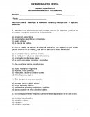 Examen diagnostico geografia secundaria