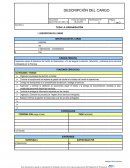 Descripción de cargo jefe de operaciones