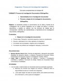 Asignatura: Técnicas de Investigación Lingüística