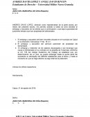 Amaro de pobreza y escrito de embargo