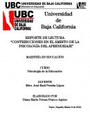 CONTRIBUCIONES EN EL ÁMBITO DE LA PSICOLOGÍA DEL APRENDIZAJE