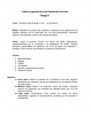 Cultura organizacional del Restaurant Gourmet