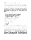 PROYECTO DE IMPLEMENTACIÓN DEL PROGRAMA DE ADMINISTRACIÓN POR VALORES