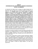 INTERVENCION DEL ESTADO EN EL SISTEMA DE SEGURIDAD SOCIAL COLOMBIANO
