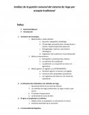 Esquema de análisis de la gestión comunal de un sistema de riego por acequia tradicional