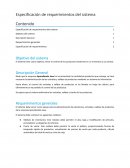 Especificación de requerimientos del sistema