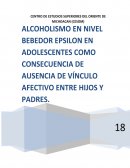 Alcoholismo en nivel bebedor