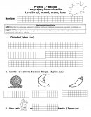 Prueba 1° Básico Lenguaje y Comunicación s/r