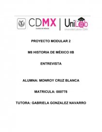 PROYECTO MODULAR II, HISTORIA DE MÉXICO 2B. Página 1