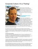 Corporate Culture: It’s a 'Feeling'