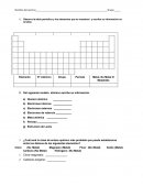 Observa la tabla periódica y los elementos que se muestran y escribe su información en la tabla s/r