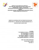 DISEÑO DE UN [a]SISTEMA COSTO DE PRODUCCION PARA RAIN LOUNGE BAR C.A., UBICADO EN EL MUNICIPIO MIRANDA DE LA CIUDAD DE SANTA ANA DE CORO