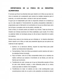 Importancia De La Fisica En La Industria Alimentaria PDF Descargar