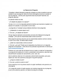La falacia de la pregunta. Página 1