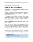 CÁLCULO DE LA CANTIDAD DE CARACTERES y FOTOGRAFÍAS