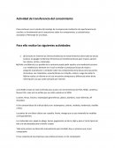 Actividad de transferencia del conocimiento