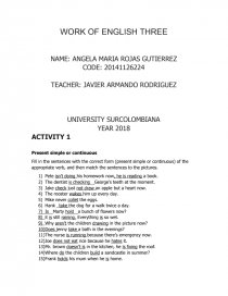 WORK OF ENGLISH THREE. Página 1