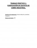 Purificación del sulfato de cobre