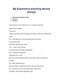 My Experience traveling abroad (Script)