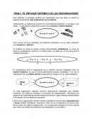 TEMA 1. EL ENFOQUE SISTÉMICO DE LAS ORGANIZACIONES