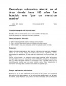 Descubren submarino alemán en el área donde hace 100 años fue hundido uno "por un monstruo marino"