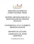 Opinión sobre Consejos a un joven científico de P. B. Medawar