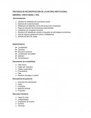 PROCESOS DE RECONSTRUCCIÓN DE LA HISTORIA INSTITUCIONAL
