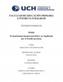 El matrimonio homosexual deber ser legalizado por el Estado peruano.