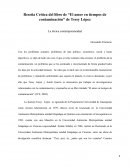 Reseña Crítica del libro "El amor en tiempos de contaminación" de Tessy López