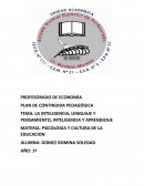 LA INTELIGENCIA, LENGUAJE Y PENSAMIENTO, INTELIGENCIA Y APRENDIZAJE