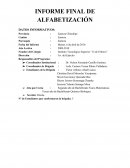 INFORME FINAL DE ALFABETIZACIÓN
