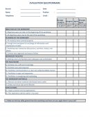 Evaluation questionnaire Traning