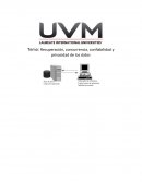 Tema: Recuperación, concurrencia, confiabilidad y privacidad de los datos[pic 2]