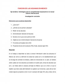 FUNCION DE LAS ADUANAS EN MEXICO. Página 1